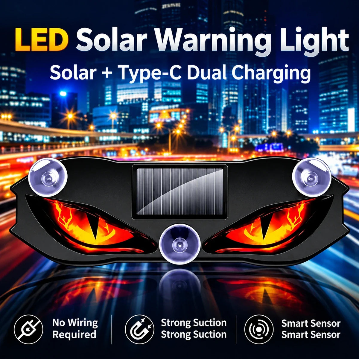 🚗🔆 Solar-Powered LED Car Warning Light