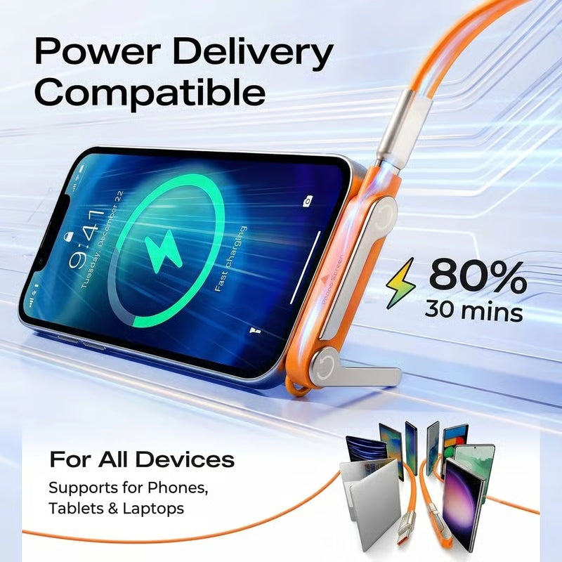 Fast-Charging Cable with Detatchable Stand