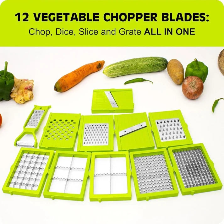 12-in-1 Chopper For Vegetables & Fruits