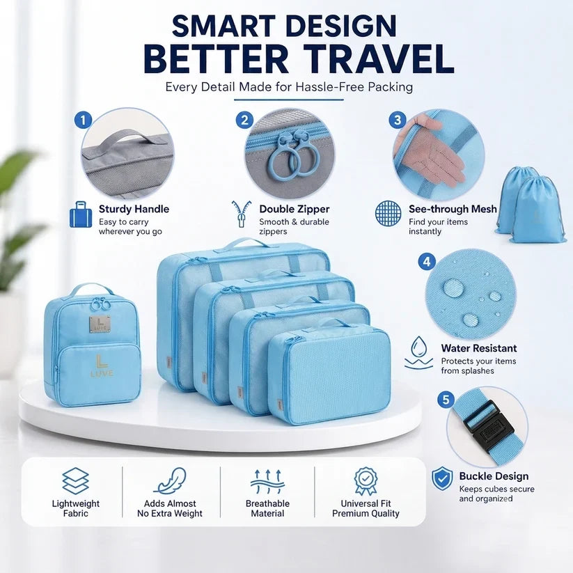 7-Piece Travel Organizer Packing Cube