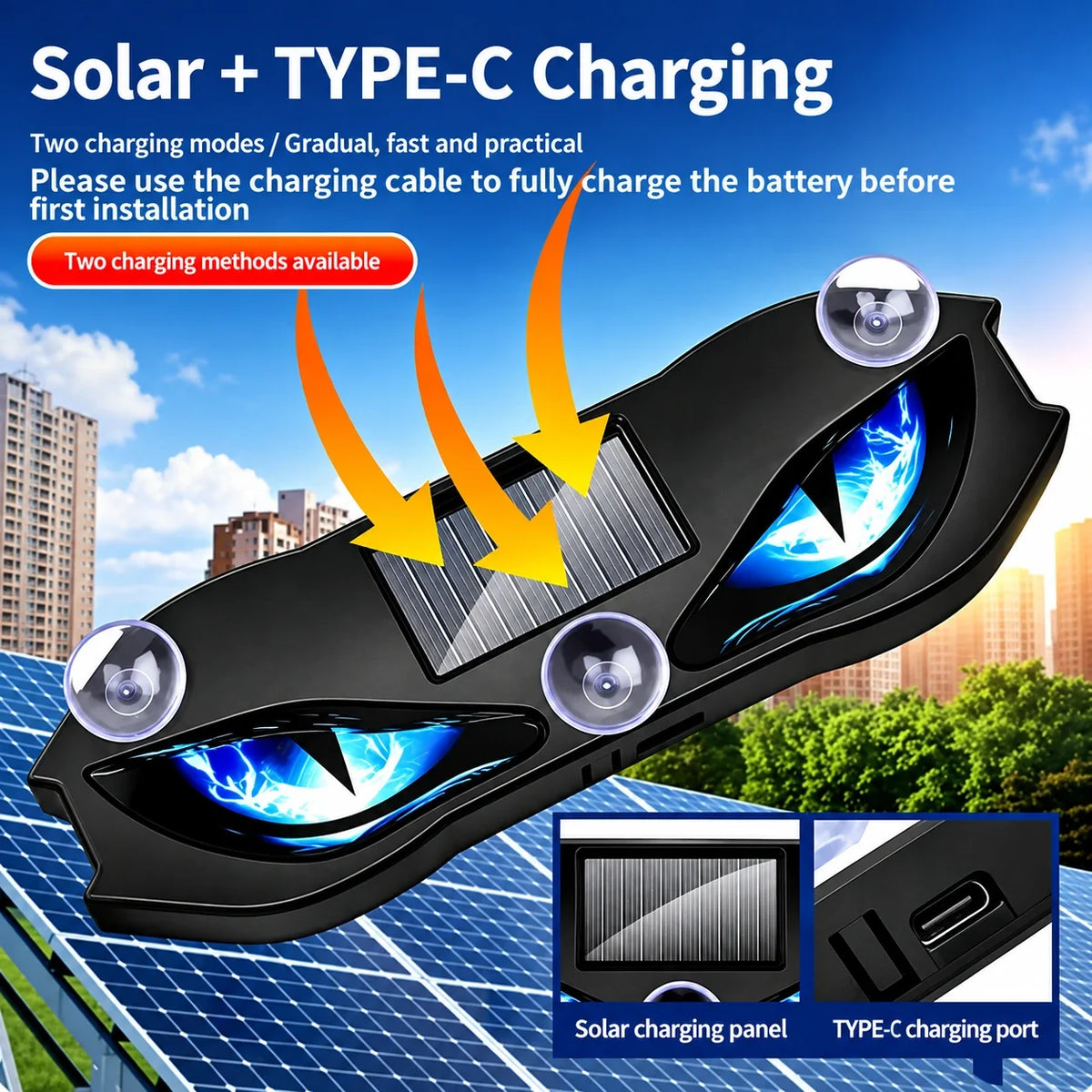 🚗🔆 Solar-Powered LED Car Warning Light